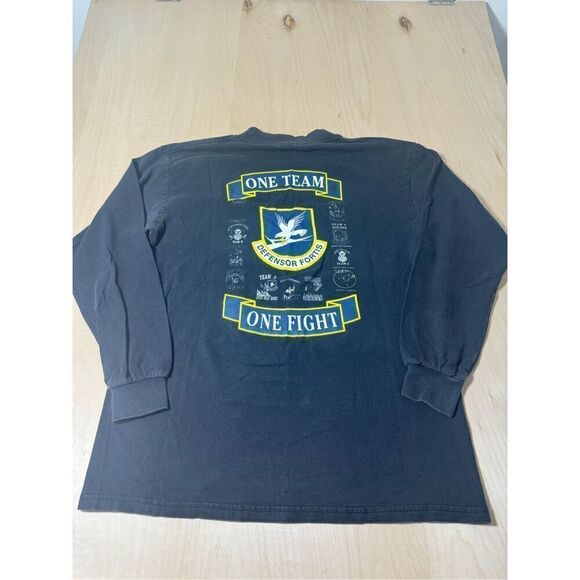 Vtg US Air Force One Team One fight Freedom Shirt L Military Army Flames Grunge - Picture 6 of 7